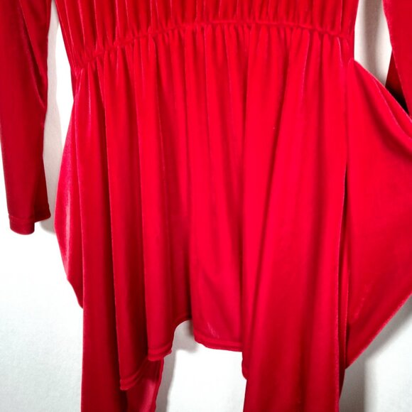 Vintage Y2K Magdalena Velour Duster Shirt S Red Whimsigoth Renaissance Vampire - Picture 5 of 16